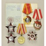 Sowjetunion: Nachlass eines hoch dekorierten Soldaten des Krieges gegen Japan.1.) Lenin Orden, 6.