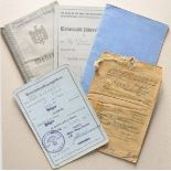 Dokumente des Unteroffizier Ernst Mezger.- Wehrpass; - WH-Führerschein und mehr.Zustand: II