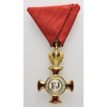 Österreich: Franz-Josepf-Orden, Goldenes Verdienstkreuz.Gold, teilweise emailliert, der