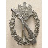 Infanterie-Sturmabzeichen, in Silber.Zink, an Nadel.Zustand: IIAufrufpreis: 100 EUR

Infantry-