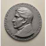 Plakette auf Joseph Freiherr von Eichendorff 1788-1857.Eisen, grau, patiniert, Gießereimarke der