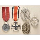 Nachlass eines tapferen Infanteristen.1.) Eisernes Kreuz, 1939, 2. Klasse; 2.) Medaille