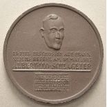 Freikorps: Medaille auf Albert Leo Schlageter.Böttger-Gestein, minimale, Materialbedingte