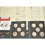 Drei Silber-Deutschland Sammel-Sets.Gesamt 19 Münzen in Silber, in dekorativen Sammel-Sets.