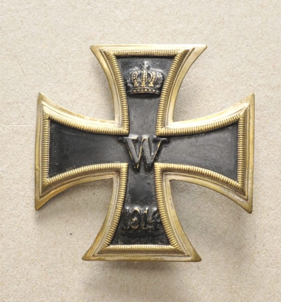 Preussen: Eisernes Kreuz, 1914, 1. Klasse.Buntmetall versilbert, Kern geschwärzt, leicht gewölbt,