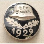 Diensteintritts- (Traditions) Abzeichen mit Jahreszahl 1929.Silber, teilweise emailliert, stärker