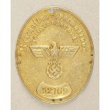 1.2.) Deutsches Reich (1933-45)Ärmelschild der Reichsfinanzverwaltung - Zollgrenzschutz.Hohl