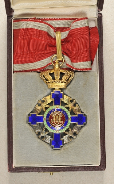 2.1.) EuropaRumänien: Orden des Stern von Rumänien, 2. Modell (1932-1947), Komturkreuz, im Etui.