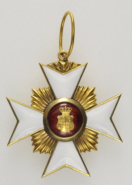 1.1.) Kaiserreich (bis 1933)Reuss: Fürstlich Reußisches Ehrenkreuz, 1. Klasse.Wohl Bronze vergoldet,