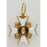 1.1.) Kaiserreich (bis 1933)Reuss: Fürstlich Reußisches Ehrenkreuz, 1. Klasse.Wohl Bronze vergoldet,