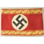 4.2.) Effekten / AusrüstungNSDAP Armbinde eines Hauptleiters der Reichsleitung.Rotes Tuch,