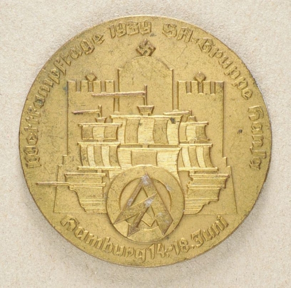 1.2.) Deutsches Reich (1933-45)Plakette der SA-Gruppe Hansa, Wettkampftage Hamburg 14.-18. Juni