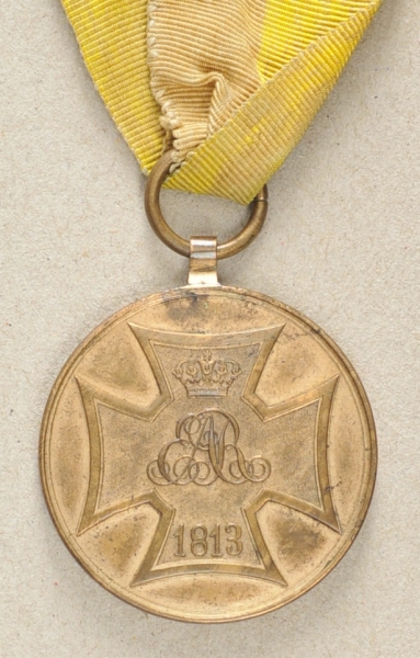 1.1.) Kaiserreich (bis 1933)Hannover: Kriegsdenkmünze für die Freiwilligen von 1813.Bronze, am - Image 2 of 2
