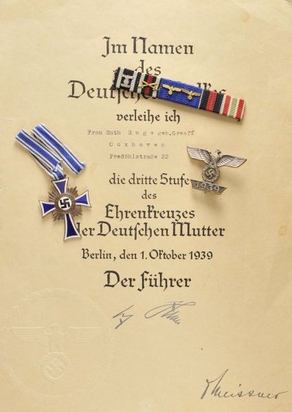 1.2.) Deutsches Reich (1933-45)Nachlass des Vize-Admiral Friedrich Ruge.1.) Wiederholungsspange