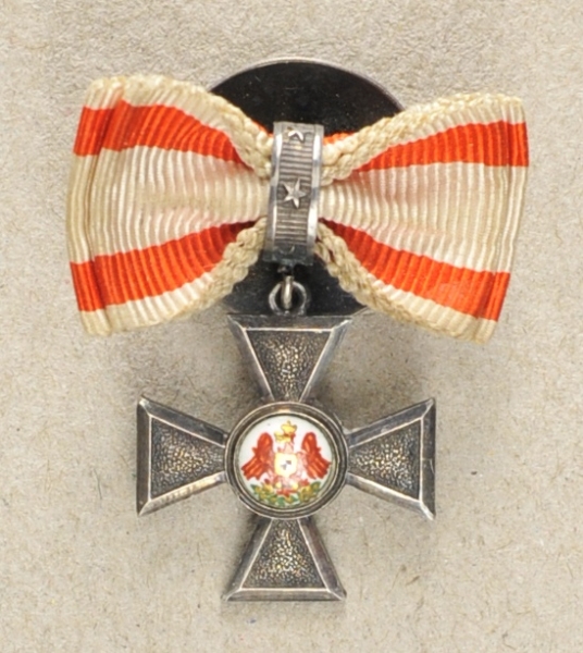 1.1.) Kaiserreich (bis 1933)Preussen: Roter Adler Orden, 4. Klasse Miniatur.Silber, das Medaillon