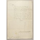 3.3.) AutographenFrankreich: Schreiben König Louis and den deutschen Premier-Lieutenant