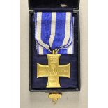 1.1.) Kaiserreich (bis 1933)Schaumburg-Lippe: Kreuz für Treue Dienste, am Bande, im Etui.Bronze