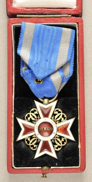 2.1.) EuropaRumänien: Orden der Krone von Rumänien, 1. Modell (1881-1932), Offizierskreuz, im Etui. - Image 2 of 2