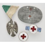 8.1) NachtragRot-Kreuz Nachlass Freiwillige Krankenpflege.1.) Krankenpfleger-Brosche, Nr. 714; 2.)