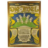 7.1.) HistoricaEmil Rudolf Weis (1875-1942), Die Insel (1899), Poster.Gerahmt, hinter Glas,  86,5