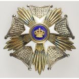 2.1.) EuropaBelgien: Kronenorden, Großkreuz Bruststern.Silber, teilweise vergoldet und emailliert,