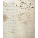 3.1.) Urkunden / DokumenteDrei Patente.- Oberlieutenant Erich von Sparre;- Ober-Postdirektor Emil