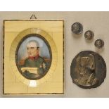 4.4.) Patriotisches / Reservistika / DekorativesFrankreich: Fünf Memorabilia Objekte Napoleon.1.)