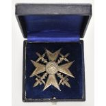 1.2.) Deutsches Reich (1933-45)Spanienkreuz, in Silber, mit Schwertern, im Etui.Silber, polierte