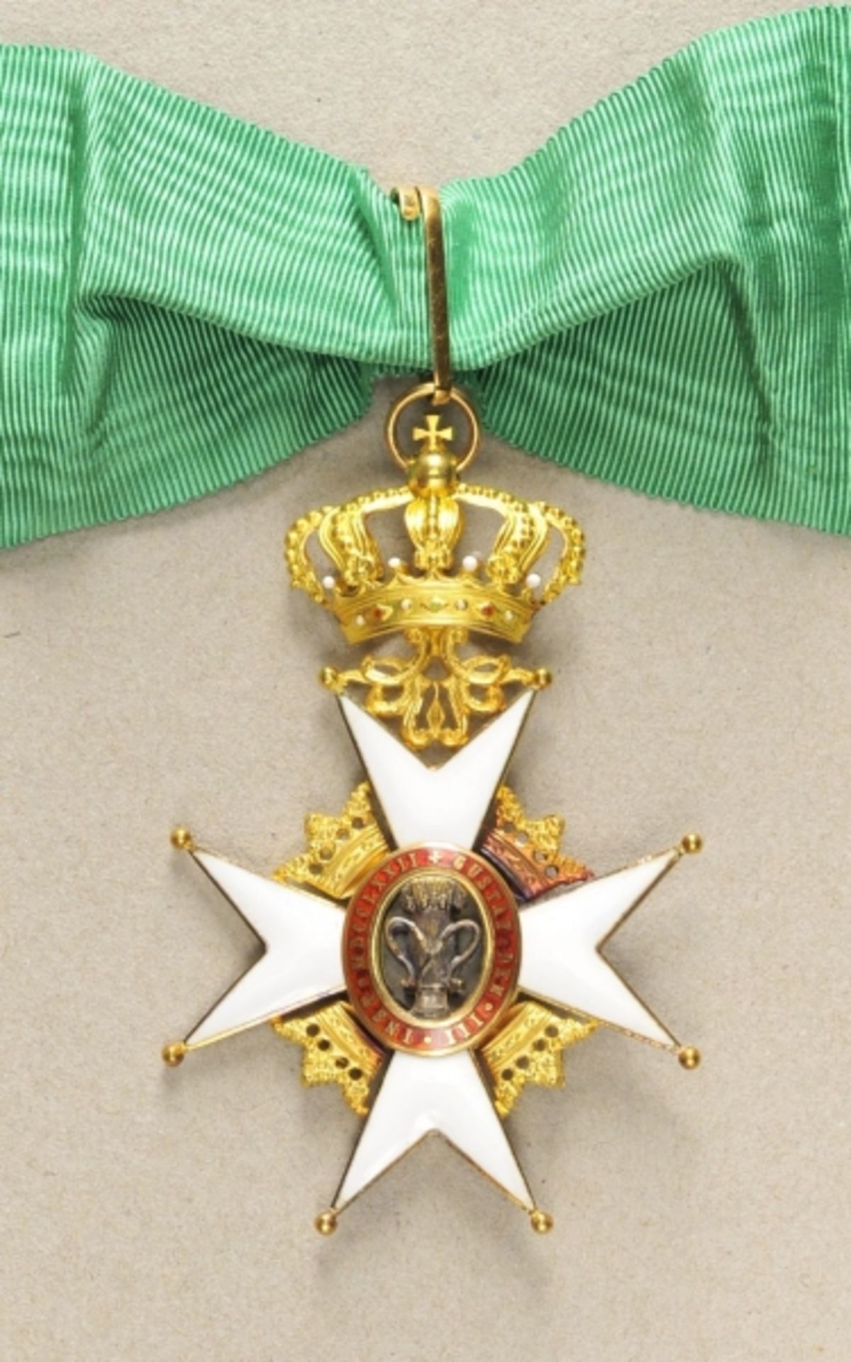 2.1.) EuropaSchweden: Königlicher Wasa-Orden, 2. Modell (seit 1866), Komturkreuz, im Etui - Gold.