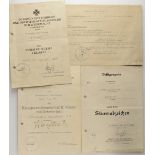 3.1.) Urkunden / DokumenteUrkundengruppe des Hauptmann Otto Möhrke der 3./ Artillerie-Regiment