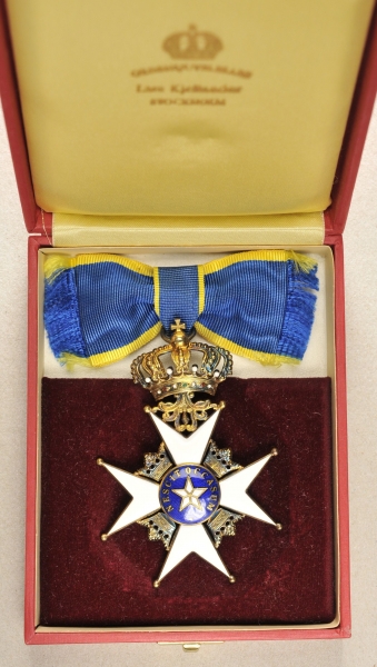 2.1.) EuropaSchweden: Königlicher Nordstern-Orden, Komturkreuz, im Etui.Silber, vergoldet, teilweise