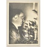 3.3.) AutographenHitler, Adolf.(1889-1945) Reichskanzler und Führer. Porträt-Postkarte, mit