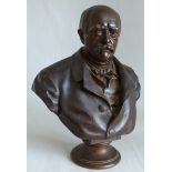 4.4.) Patriotisches / Reservistika / DekorativesBronze Büste Otto von Bismarck.Bronze, rückseitig