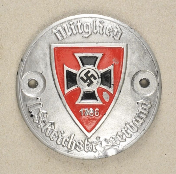 1.2.) Deutsches Reich (1933-45)Türplakette Mitglied NS-Reichskriegerbund.Porzellan, lackiert, zwei
