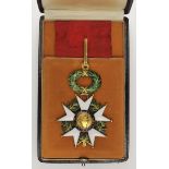 2.1.) EuropaFrankreich: Orden der Ehrenlegion, 9. Modell (1870-1951), Komturkreuz, im Etui.Gold,