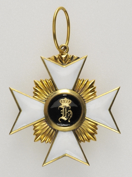 1.1.) Kaiserreich (bis 1933)Reuss: Fürstlich Reußisches Ehrenkreuz, 1. Klasse.Wohl Bronze vergoldet, - Image 2 of 2