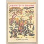 4.4.) Patriotisches / Reservistika / DekorativesHJ-Zeichenblock Weihnachten 1940.Vollständig.