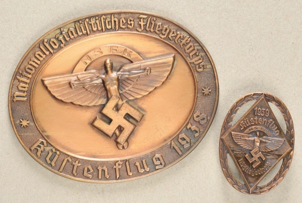 1.2.) Deutsches Reich (1933-45)Plakette NSFK - Küstenflug 1938.1.) Plakette, verkupfert,