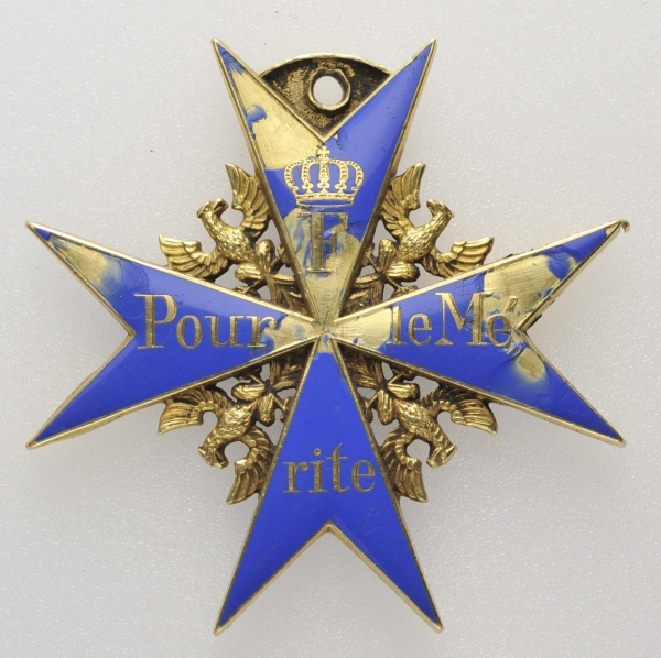 1.1.) Kaiserreich (bis 1933)Preussen: Orden Pour le mérite, für Kriegsverdienste, Ordenskreuz.