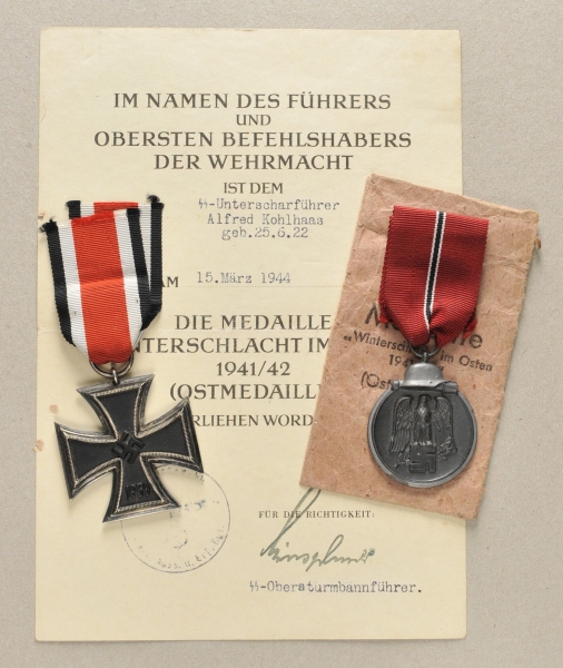 1.2.) Deutsches Reich (1933-45)Nachlass des SS-Unterscharführer Alfred Kohlhaas.1.) Eisernes