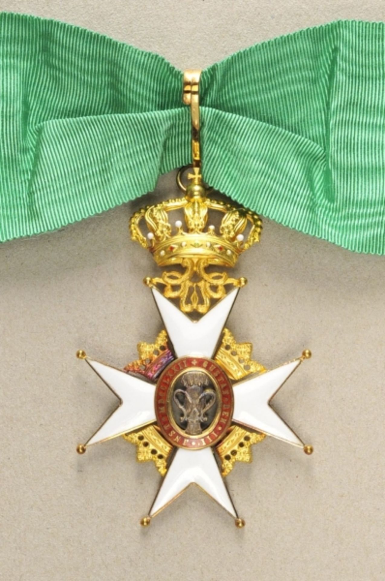 2.1.) EuropaSchweden: Königlicher Wasa-Orden, 2. Modell (seit 1866), Komturkreuz, im Etui - Gold. - Image 2 of 2