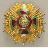 2.2.) WeltÄthiopien: Orden Kaiser Meneliks II., Großkreuz Stern.Vergoldet, teilweise brillantiert,