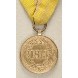 1.1.) Kaiserreich (bis 1933)Hannover: Kriegsdenkmünze für die Freiwilligen von 1813.Bronze, am