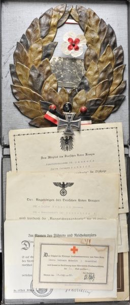 1.2.) Deutsches Reich (1933-45)Wehrmann Hermann Schmidt.Eisen bronziert; Urkunde ( - Image 3 of 3