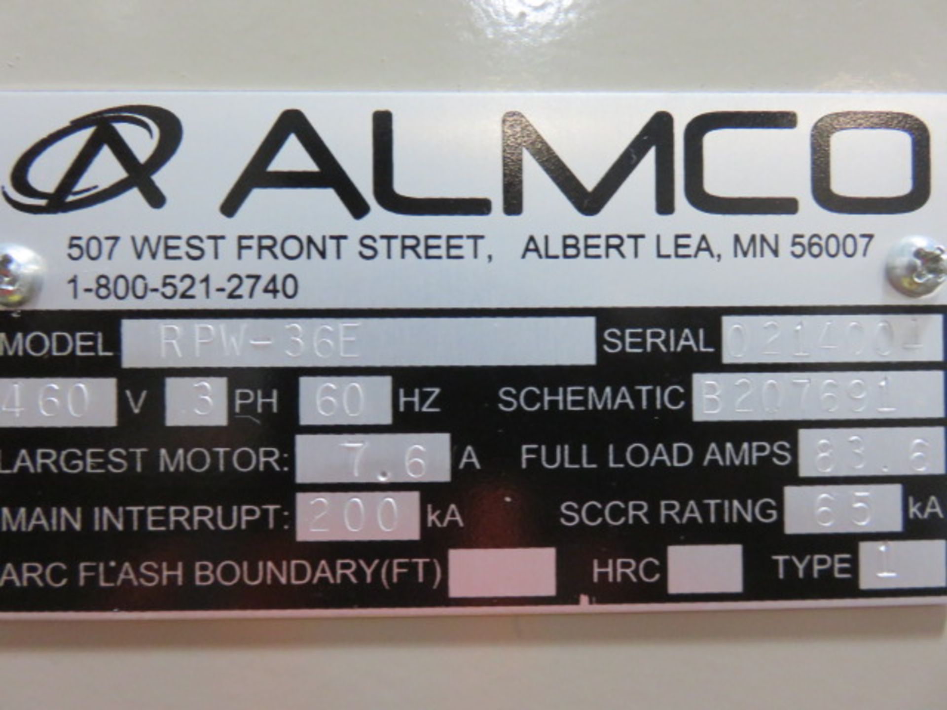 ALMCO - RPW36E CABINET PARTS WASHER SN. 214004 - Image 4 of 7