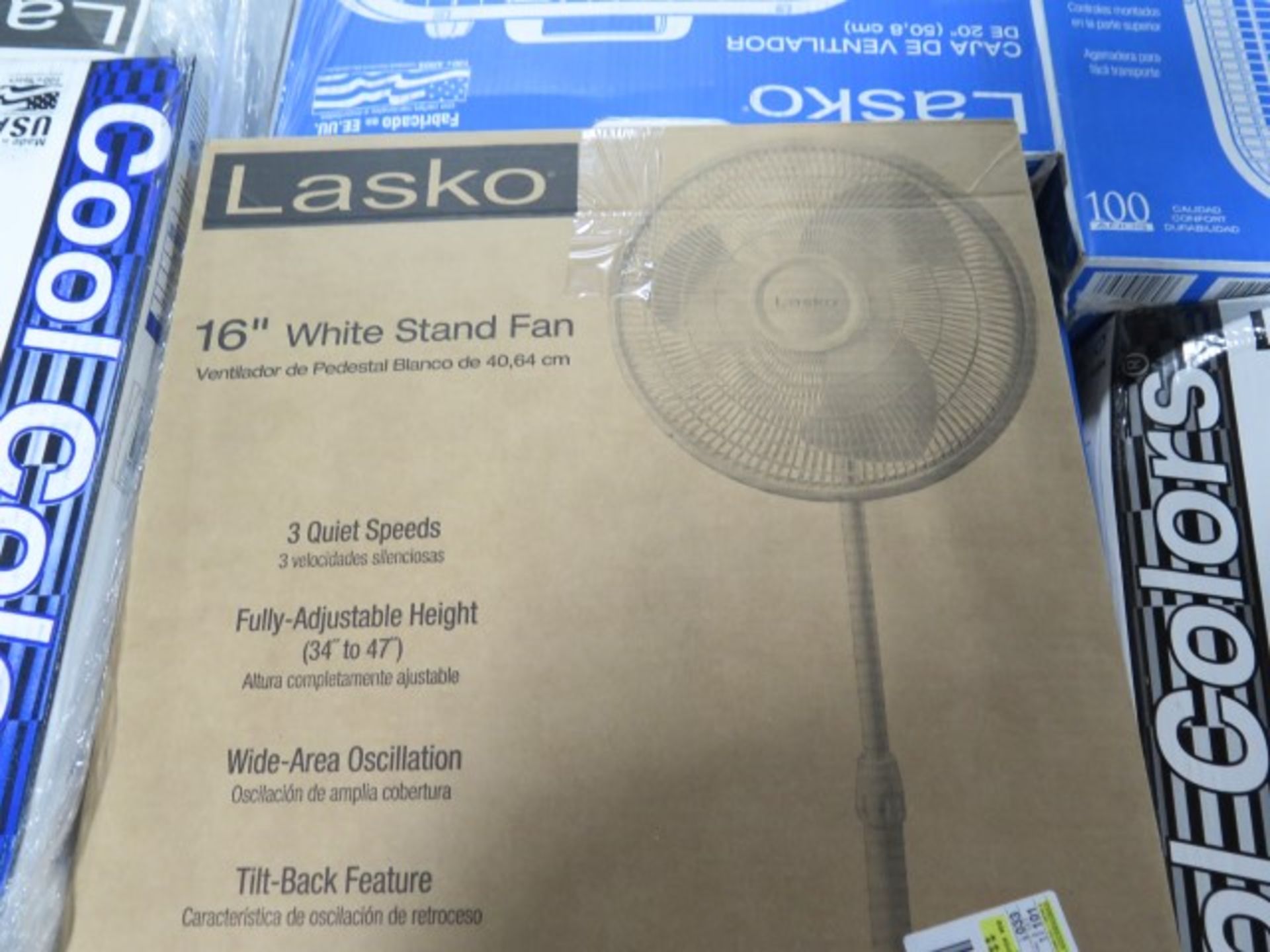 Lot of Floor Fans with $453 ESTIMATED retail value. Lot includesLasko 18" Stand Fan with Cyclone