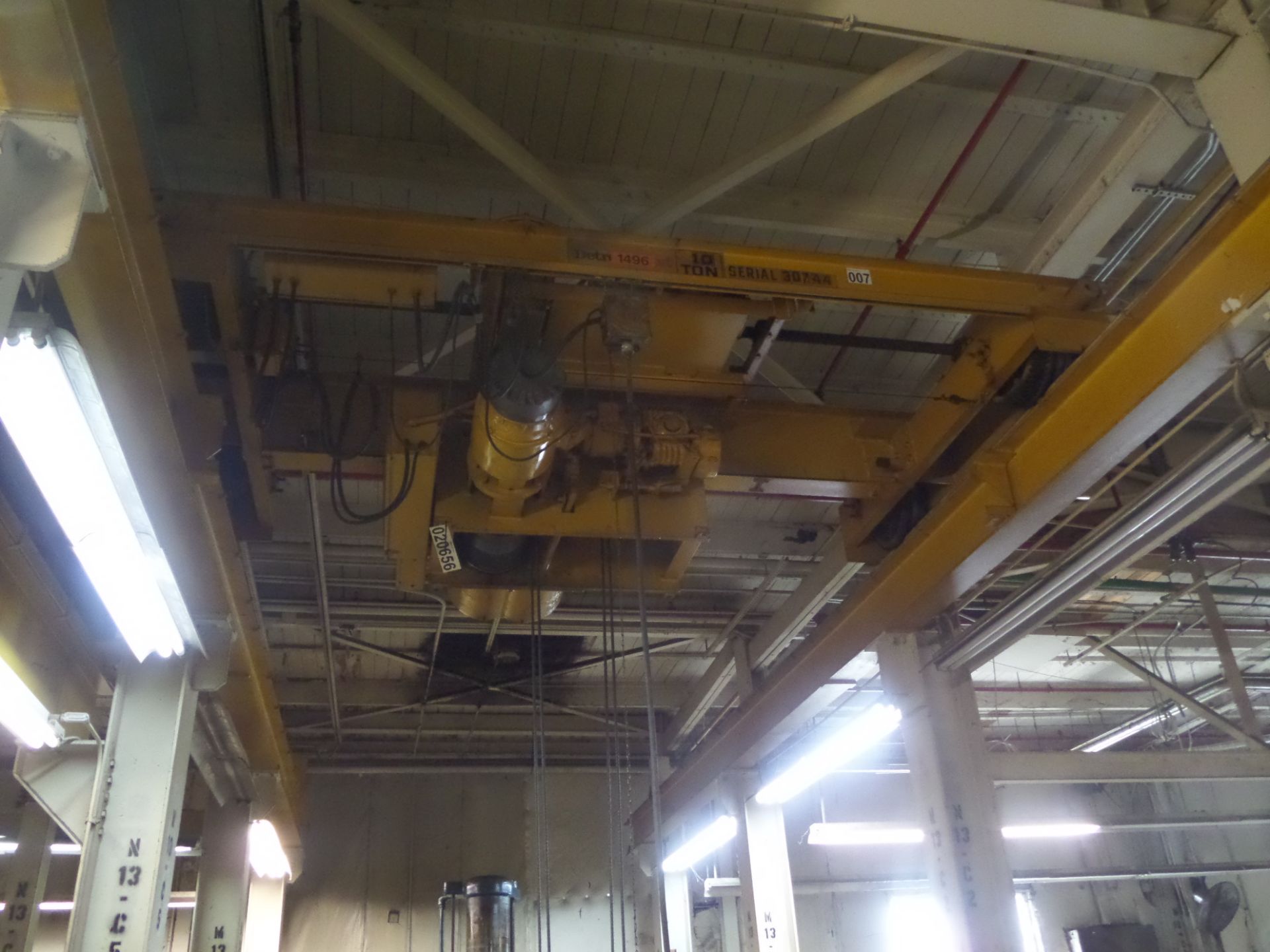 10 Ton Detroit Hoist Electric Bridge Crane, 12' Bridge Span – Located In 740 SE King Edward Ave,