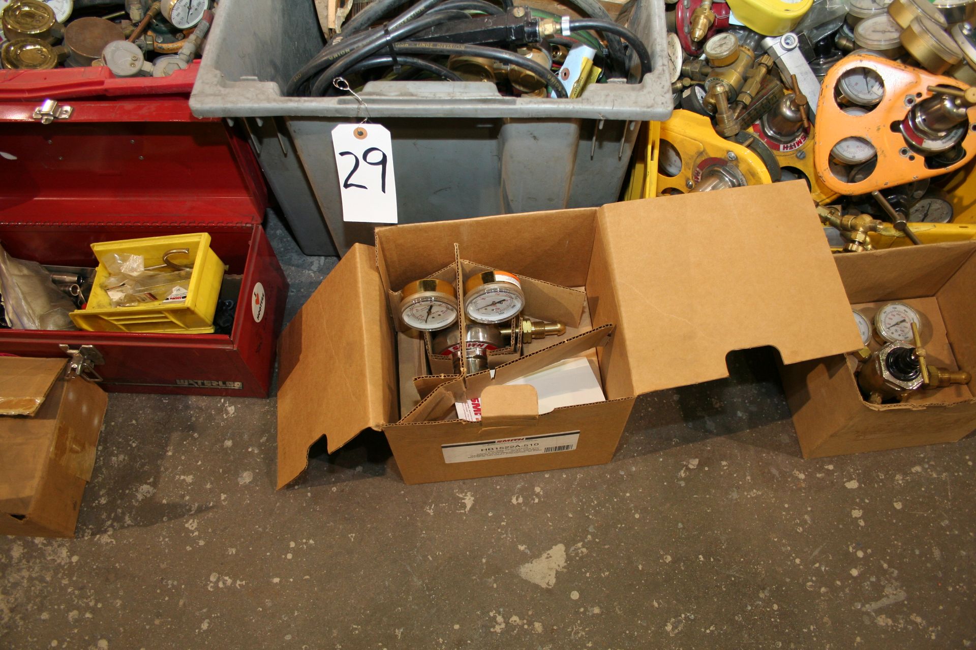 (5) Big Boxes and Multiple Small Boxes with Gauges (some new) and Misc. Torch Parts and Misc. - Image 6 of 7