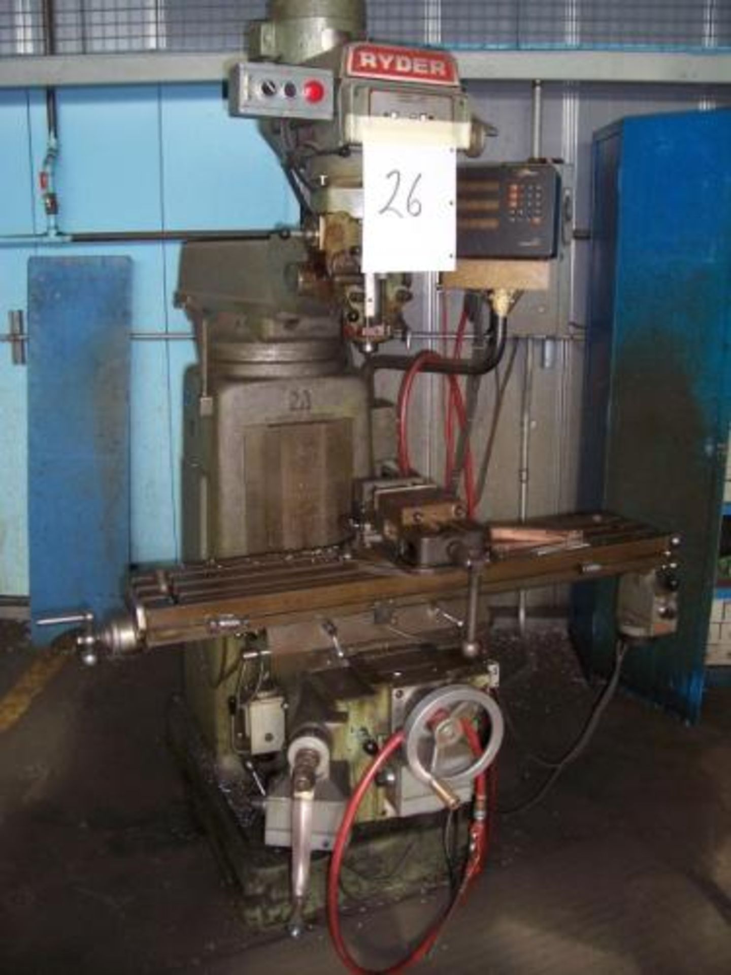 Ryder  10"  x  50" Ryder Model 3VH Vertical Mill, S/N 73315, Heidenheim 3 Axis Digital Readout