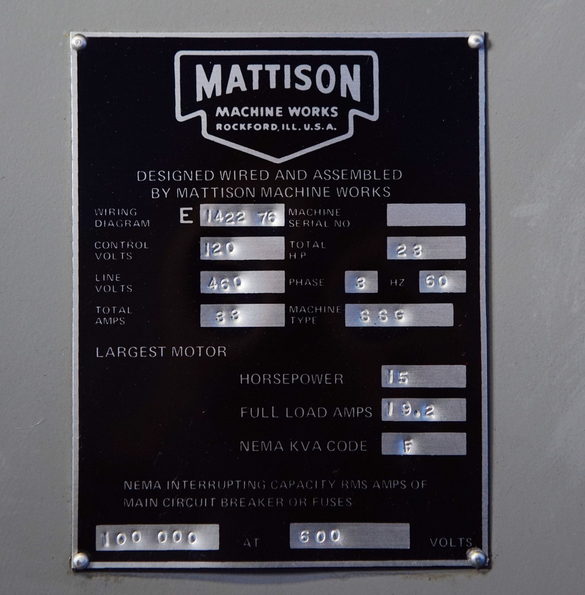 Mattison  12" x  36" Mattison Model 1236 Automatic Surface Grinder, S/N 24064 (1979), 3 Axis Power - Image 11 of 11